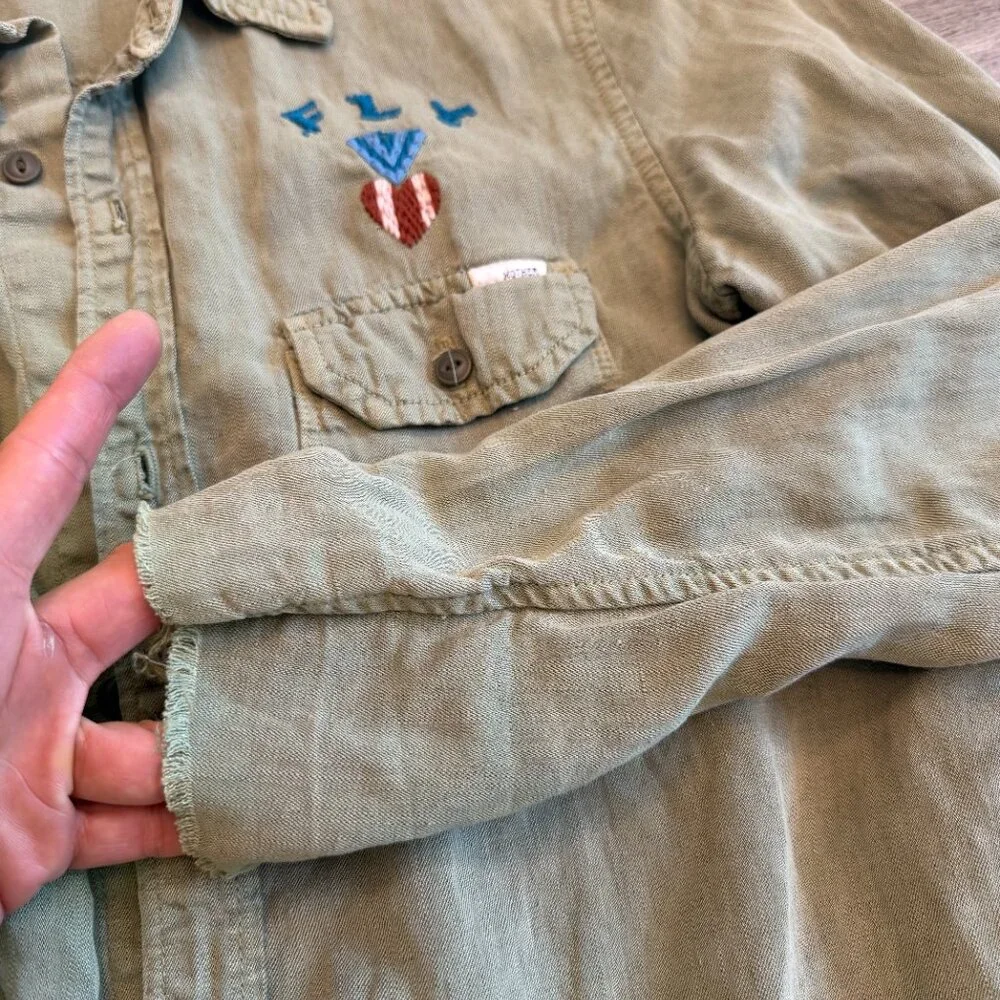 MOTHER Super Trooper Crop Fray Top Jacket XS - Picture 4 of 6